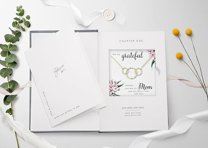HOPE LOVE SHINE Mom Gift from Daughter - Sentimental, Meaningful Mother and Daughter Necklace, Jewelry, 14k Gold Plated Sterling Silver