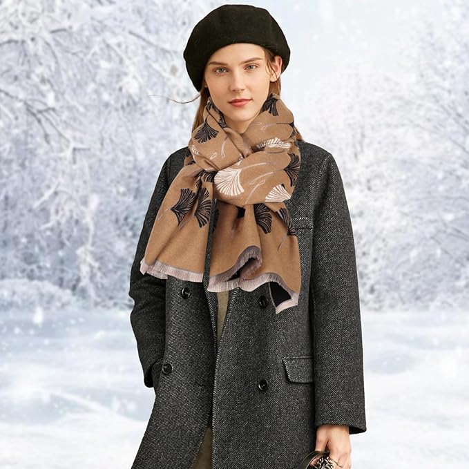 EXTREE Scarfs for Women Pashmina Silky Shawl Wrap for Evening Dressing Blanket Open Front Poncho Cape
