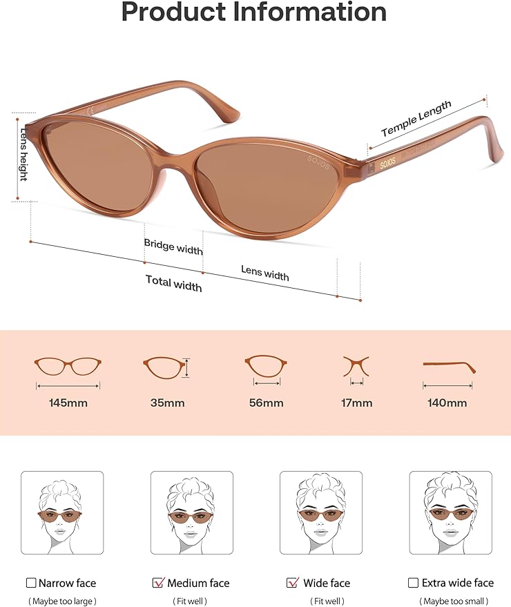 SOJOS Trendy Polarized Oval Sunglasses for Women Retro Chic 90s Shades Lightweight Sunnies SJ2656