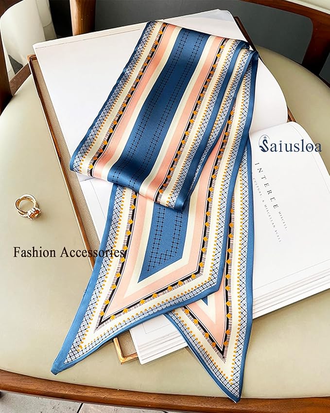Purse Scarf For Handbags Head Scarves For Women's Hair Bags Scarfs Long Skinny Scarves Fashion Silky