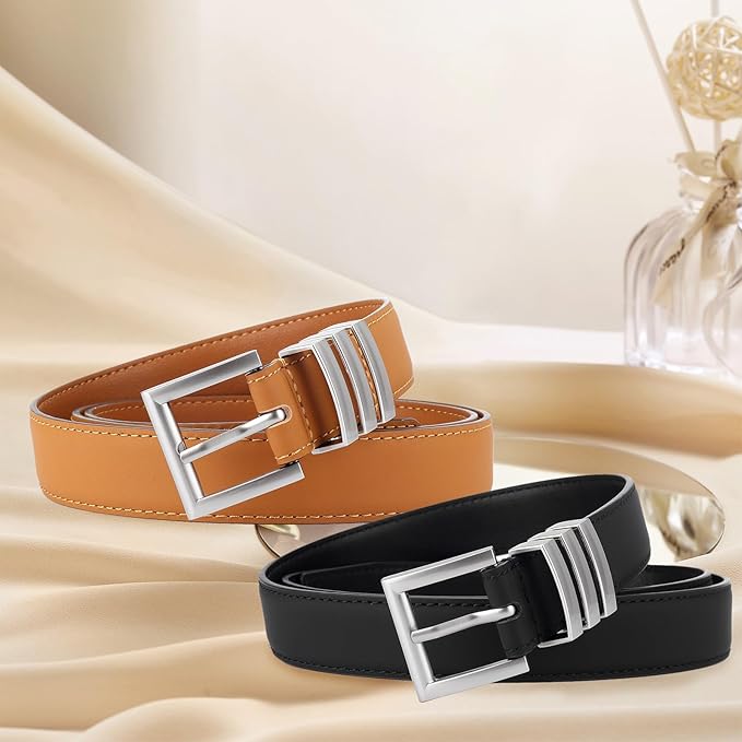 TINIDI Women Genuine Leather Belt for Jeans Pants Dress Fashion Ladies Waist Belt with Gold Buckle