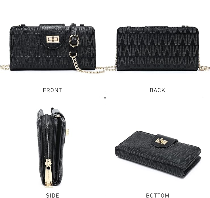 MKP COLLECTION Women Small Crossbody Shoulder Bag Zip Wallet Purse Handbags Clutch Credit Card Holder with Chain Strap