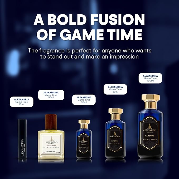 Alexandria Fragrances Game Time Extrait de Parfum - Luxury Long Lasting Perfume for Men & Women - Premium Unisex Fragrance with Sweet Airy Notes & Intoxicating scents - Perfumes Para Hombre 100ml