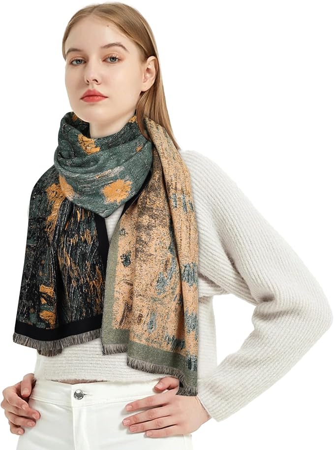 EXTREE Scarfs for Women Pashmina Silky Shawl Wrap for Evening Dressing Blanket Open Front Poncho Cape