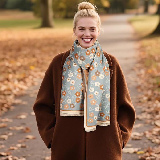 EXTREE Scarfs for Women Pashmina Silky Shawl Wrap for Evening Dressing Blanket Open Front Poncho Cape