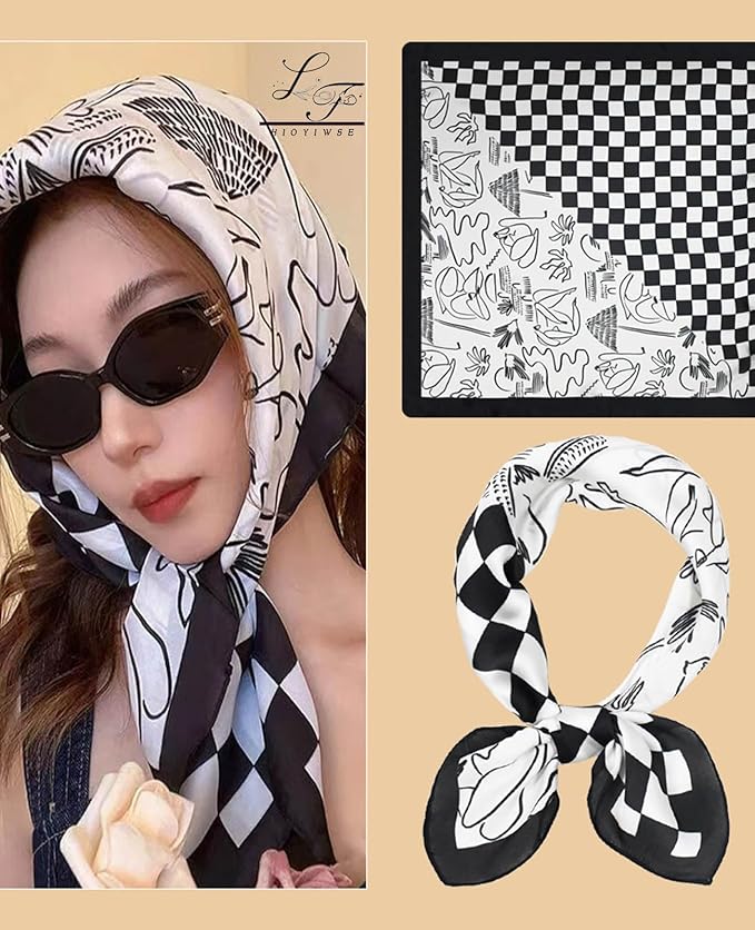 Satin Bandanas Head Scarf For Women Hair Scarves Accessories Lightweight Fashion Wrap Neck Silk Sleeping Headscarf