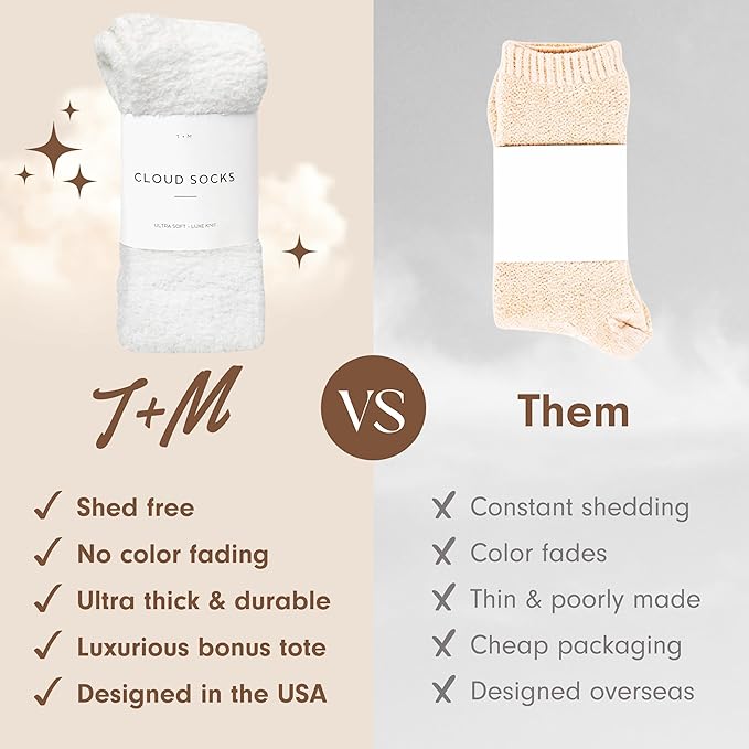 Unboxme Gifts Warm & Cozy Ultra-Luxe Cloud Sock for Women & Men - Super Soft Luxurious Fabric Sleep Socks
