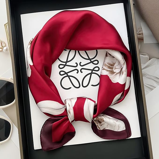 27.5 Inches Satin Bandanas Head Scarf for Women Silk Neck Scarves Accessories for Sleeping Handbags Scarf