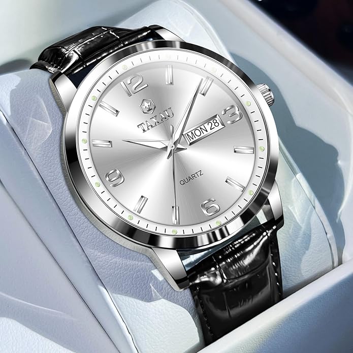 Watches for Men Adjustable Large Arabic Numerals Mens Watches Waterproof Band with Date Popular Quartz Men's Wrist Watch