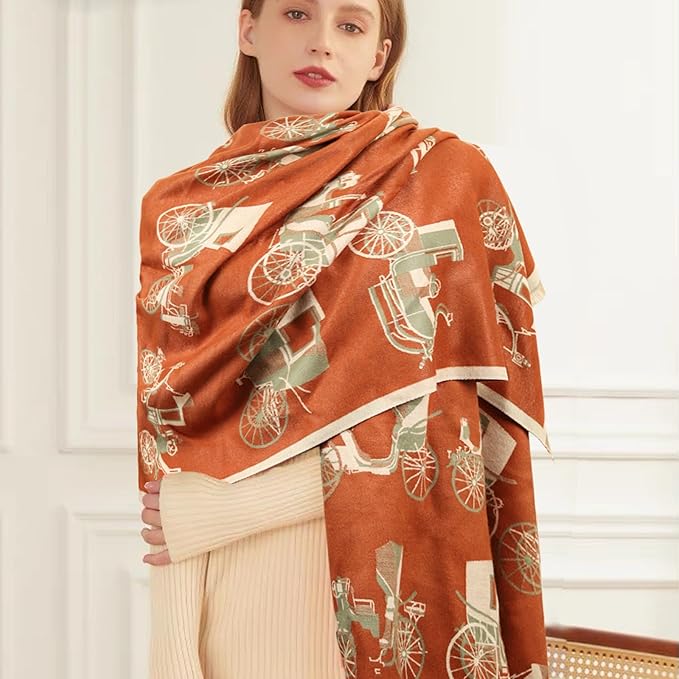 EXTREE Scarfs for Women Pashmina Silky Shawl Wrap for Evening Dressing Blanket Open Front Poncho Cape