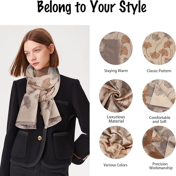 EXTREE Scarfs for Women Pashmina Silky Shawl Wrap for Evening Dressing Blanket Open Front Poncho Cape
