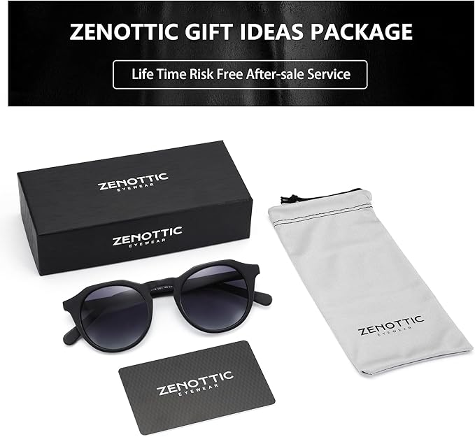 ZENOTTIC Vintage Round Polarized Sunglasses for Men Women UV400 Protection