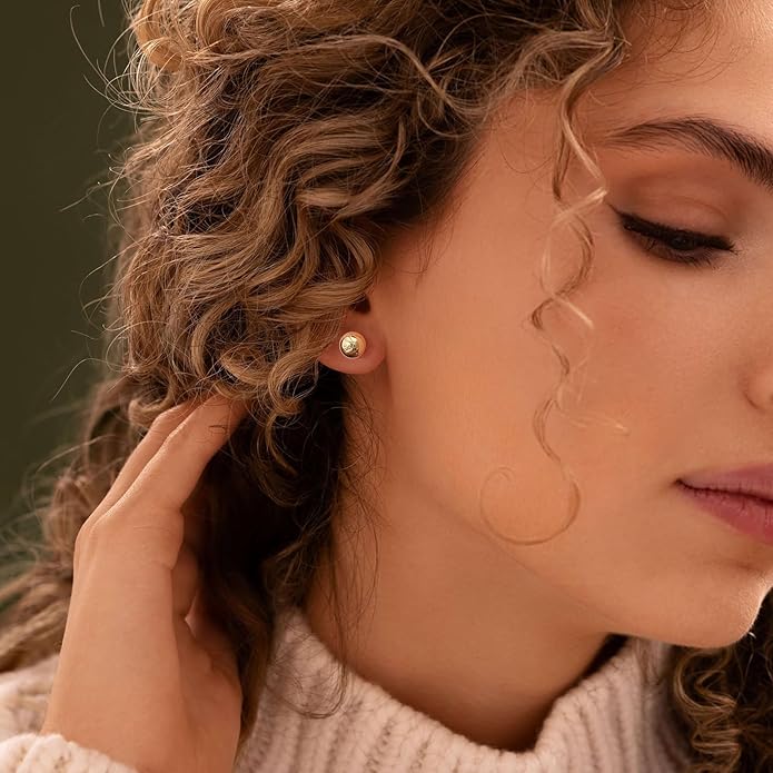 FAMARINE Dot Earrings Gold Silver Stud Earrings for Women Flat Round Earring Minimalist Earring