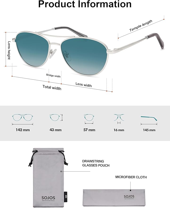 SOJOS Retro Polarized Aviator Sunglasses for Women Men Vintage 70s Style UV Protection Womens Mens Sun Glasses SJ1265