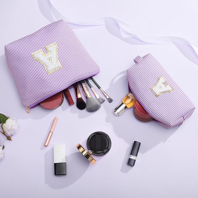 YOOLIFE Stocking Stuffers For Teen Girls Christmas Gifts For Teenage Girls Initial Makeup Bag | Cosmetic Travel Toiletry Bag | 9 10 11 12 13 14 15 Years Old | Teen Girl Gifts Trendy Stuff N