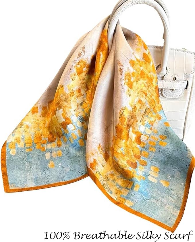 Dailyacc Hair Bandanas Scarf For Women Lightweight Fashion Neck Silk Satin Head Scarves For Sleeping Handbags Scarf