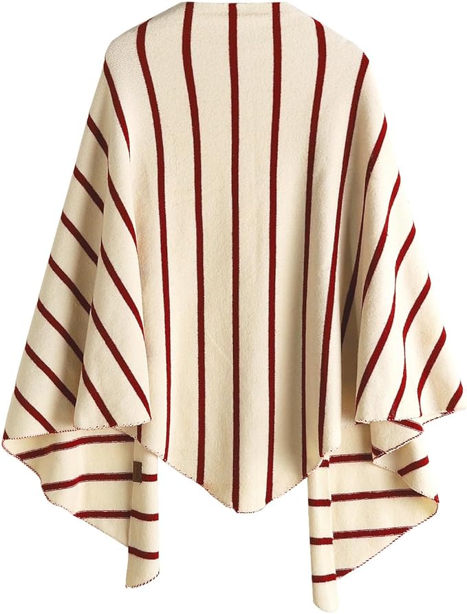 iWoo Women Soft Shawl Wraps kintted Open Front Poncho Sweater for Spring Fall Winter