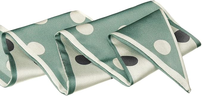 Allegra K Chic Polka Dots Women Neckerchief Skinny Scarves Hair Band Ribbon for Bag Accessory