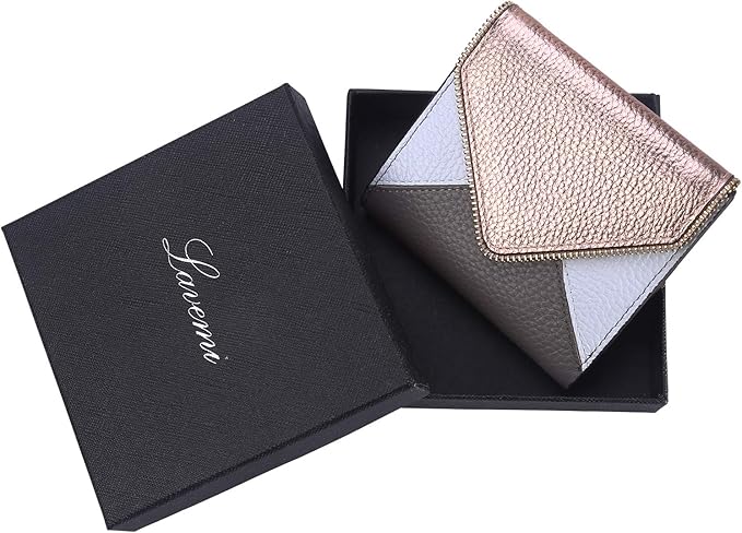 Lavemi Ultra Thin Small Compact Leather Womens Girls Wallets RFID Blocking Credit Card Holder for Women