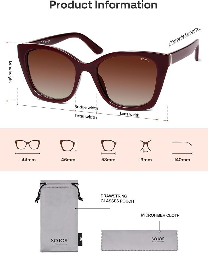 SOJOS Vintage Oversized Cateye Sunglasses Womens UV400 Large Designer Shades Lentes De Sol Para Mujer SJ2634