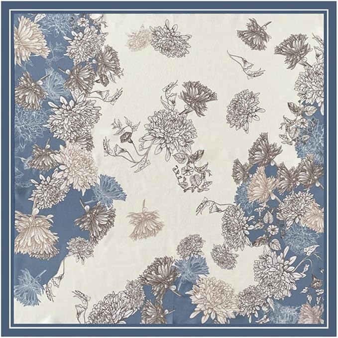 FONYVE Silk Feeling Scarf Medium Square Satin Head Scarf for Women 27.5 × 27.5 inches