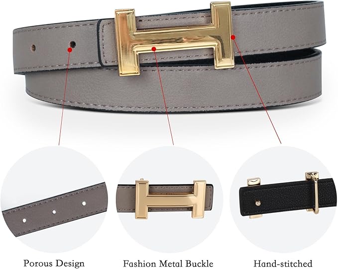 Relang Women's Belts with Gold Buckle, Fashion Waist Band, Elegant Ladies' Belt, Gift for Women