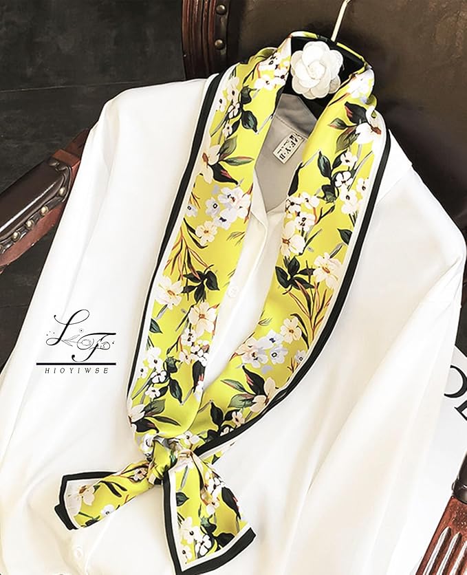 Head Scarf Hair Neck Scarves For Women Purse Bag Scarfs For Handbags Silky Long Thin Satin Headscarf Fashion