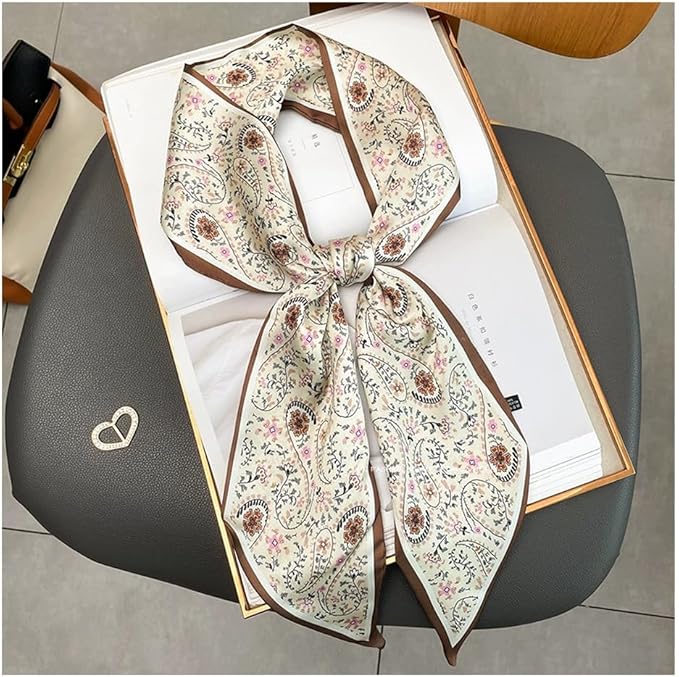 Livrerpi Silk Feeling Head Scarf Fashion Satin Hair Scarf Square Long Scarves for Women Gifts