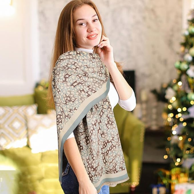 EXTREE Scarfs for Women Pashmina Silky Shawl Wrap for Evening Dressing Blanket Open Front Poncho Cape