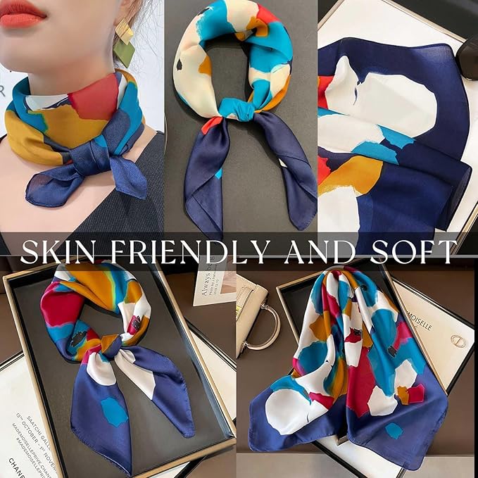 Dailyacc Hair Bandanas Scarf For Women Lightweight Fashion Neck Silk Satin Head Scarves For Sleeping Handbags Scarf