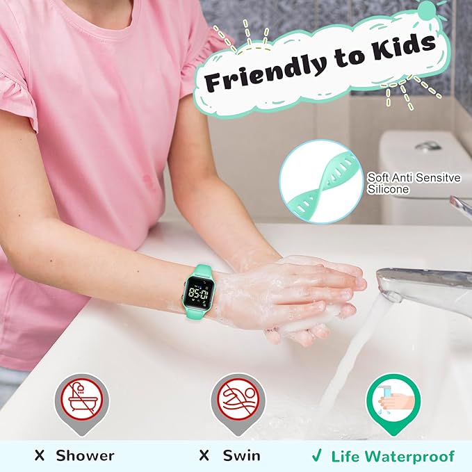 L LAVAREDO Kids Digital Watches for Boys Girls,Waterproof Sport Watch with Pedometer Stopwatch Vibration Alarm for Ages 5-13,No App Fitness Tracker Watch for Kids Teens Birthday Christmas Gifts