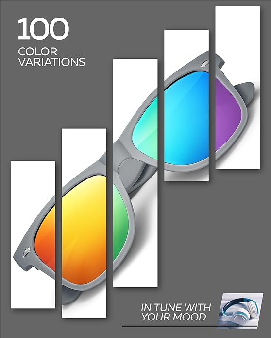 Retro Rewind Polarized Sunglasses for Men and Women - UV Protection Classic Sun Glasses