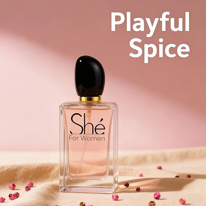 She, Perfume for Women, Long Lasting EDP, Feminine Scent, Delicate Fragrances for Women, Day to Night Wear, 3.4 Fl Oz