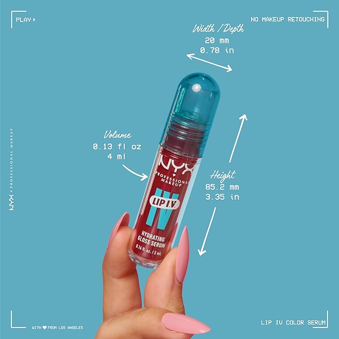 NYX Professional Makeup Lip IV Hydrating Glossy Lip Stain with 12HR Hydration - Mocha Me Wet (Brown)