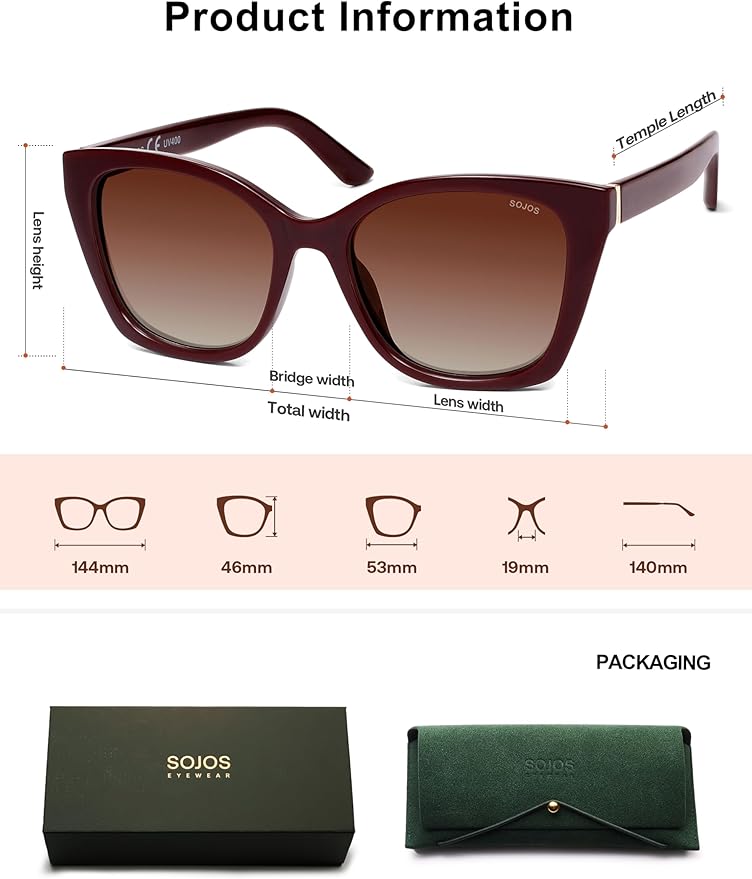 SOJOS Vintage Oversized Cateye Sunglasses Womens UV400 Large Designer Shades Lentes De Sol Para Mujer SJ2634