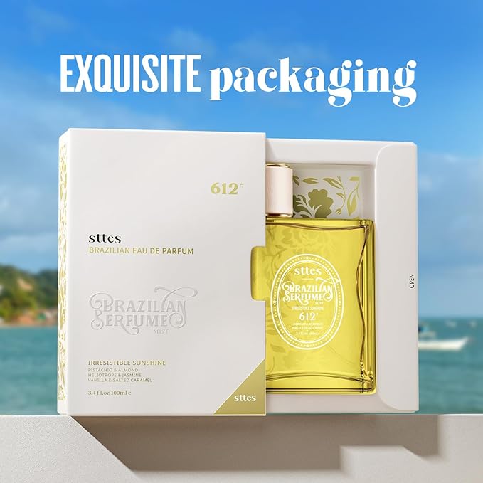 Sttes Perfume 612# – passion fruit coconut water – Eau de Parfum, 2 Bottles Total 6.8 fl oz – Long-Lasting Gourmet Fragrance for Women and Men