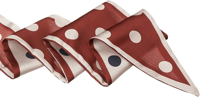 Allegra K Chic Polka Dots Women Neckerchief Skinny Scarves Hair Band Ribbon for Bag Accessory