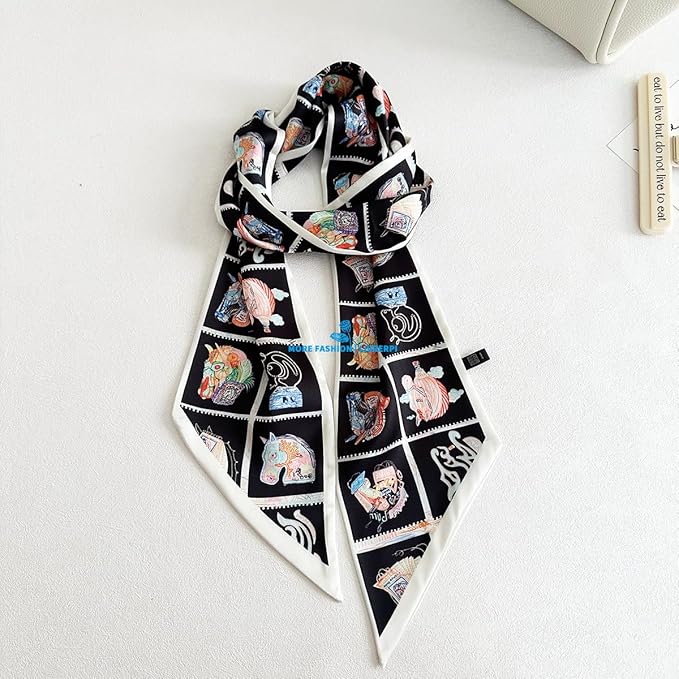 Livrerpi Silk Feeling Head Scarf Fashion Satin Hair Scarf Square Long Scarves for Women Gifts