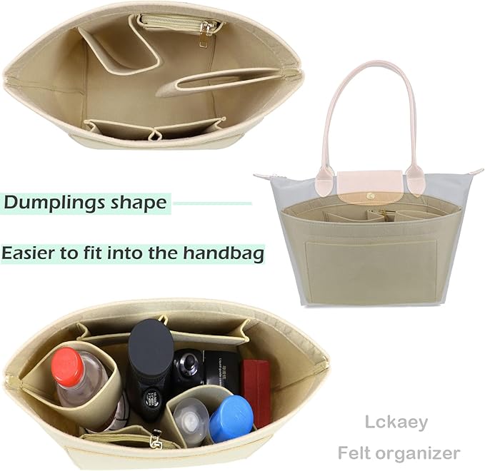 Lckaey Purse Organizer Insert for Le Pliage Neo Handbags Insert Organizer1012khaki-S