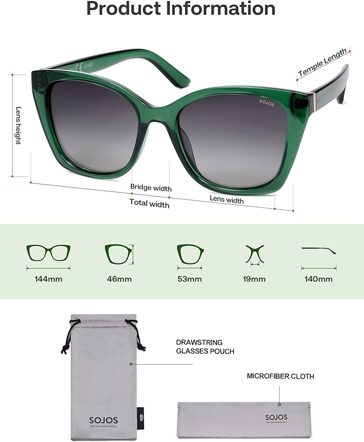 SOJOS Vintage Oversized Cateye Sunglasses Womens UV400 Large Designer Shades Lentes De Sol Para Mujer SJ2634