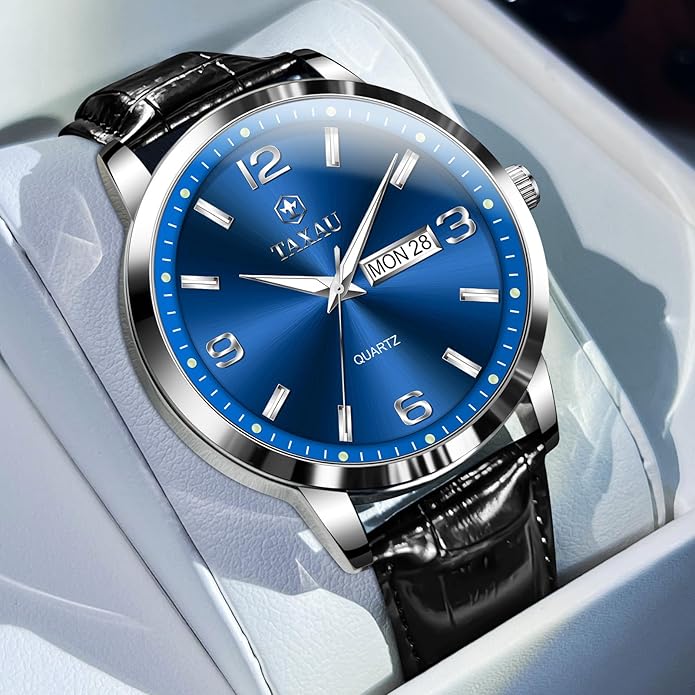 Watches for Men Adjustable Large Arabic Numerals Mens Watches Waterproof Band with Date Popular Quartz Men's Wrist Watch