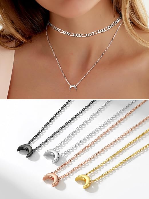 PROSILVER 925 Sterling Silver Necklace for Women | Dainty Delicate Adjustable Choker with Heart/Star/Moon/Vertical Bar Pendant, Hypoallergenic Tarnish Resistant Everyday Jewelry Gift for Her