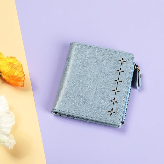 Lavemi Ultra Thin Small Compact Leather Womens Girls Wallets RFID Blocking Credit Card Holder for Women