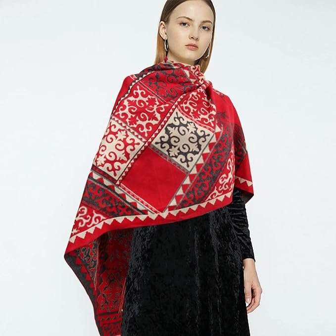 EXTREE Scarfs for Women Pashmina Silky Shawl Wrap for Evening Dressing Blanket Open Front Poncho Cape
