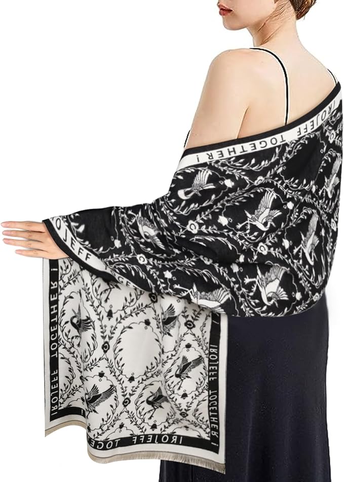 EXTREE Scarfs for Women Pashmina Silky Shawl Wrap for Evening Dressing Blanket Open Front Poncho Cape