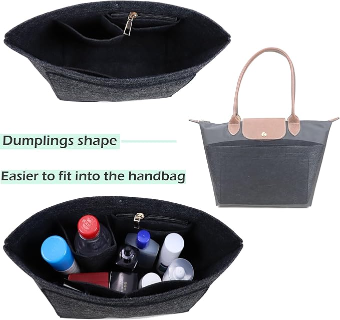 Purse Organizer Insert for le pliage large Handbags Insert Organizer1012grey-M