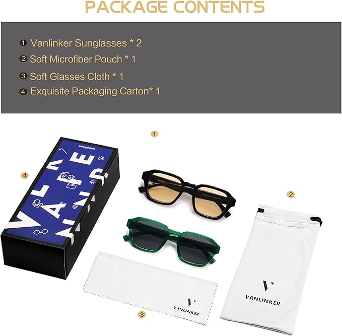 VANLINKER Retro Vintage Polarized Trendy Small Square Sunglasses for Women Men 2025 Fashion Shades VL9858