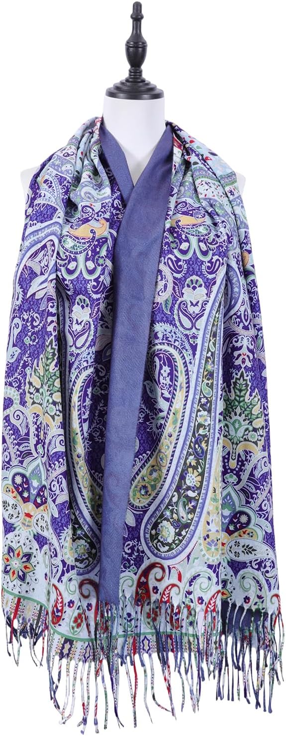 Scarf Shawl Wraps for Women Pashmina Soft Cashmere Scarf Printed Large Blanket Scarf Warm for Fall Winter