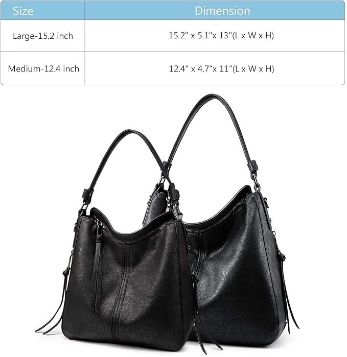 Realer Hobo Crossbody Bags for Women Designer Faux Leather Hobo Handbags Retro Large Size Shoulder Bag Bucket Purse