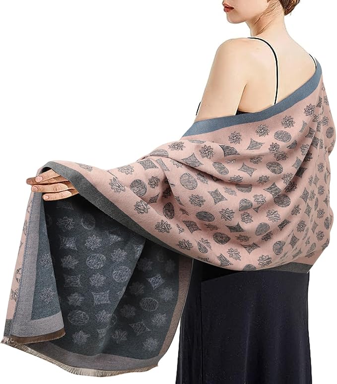 EXTREE Scarfs for Women Pashmina Silky Shawl Wrap for Evening Dressing Blanket Open Front Poncho Cape